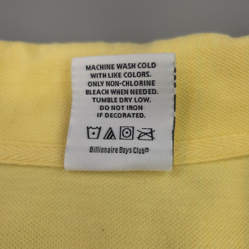 Billionaire Boys Club Polo Shirt Mens 3XL Yellow Astronaut Logo Cotton Pique - Picture 6 of 10